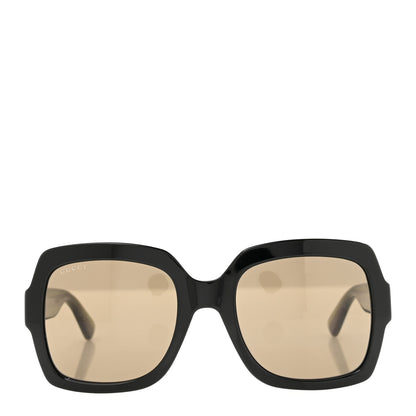 Gucci Acetate Square Frame Web Glitter Sunglasses GG0036SN Black Green 2 of 8