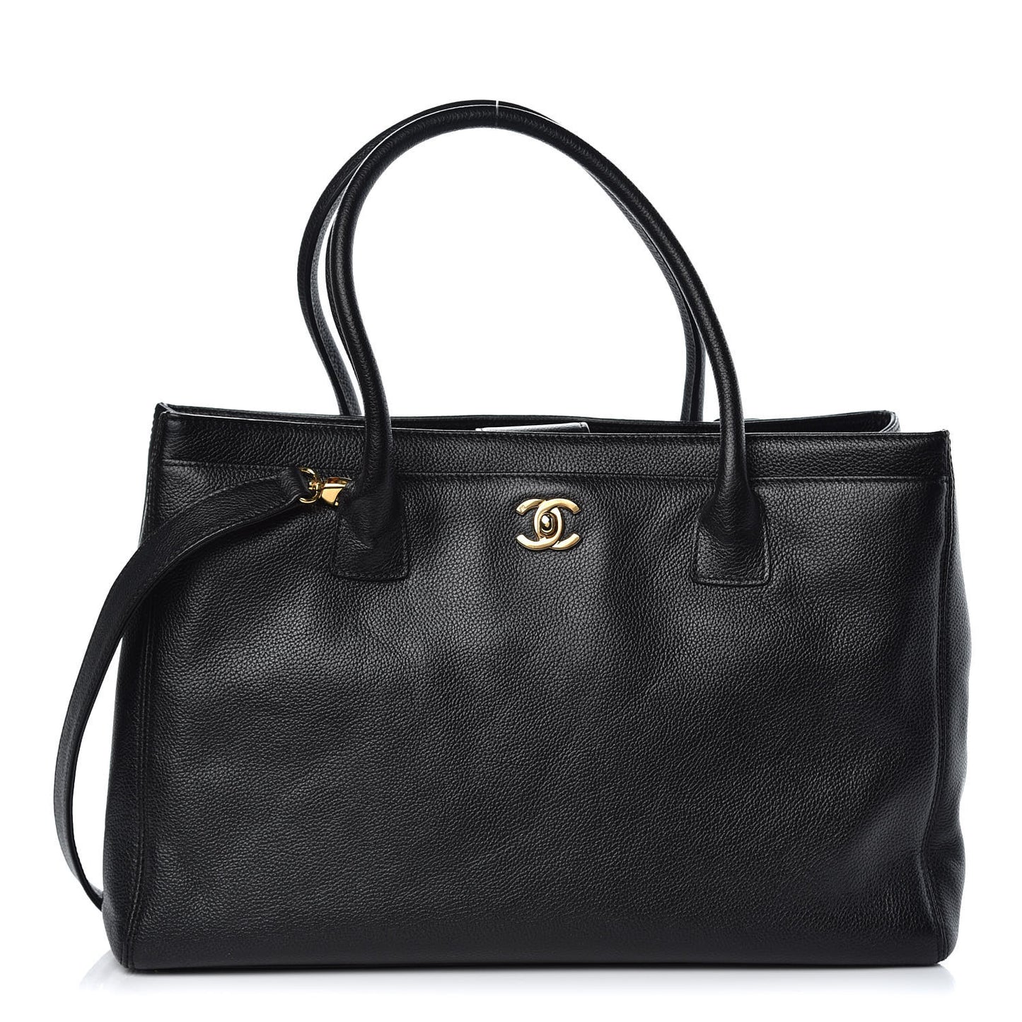 Calfskin Cerf Shopper Tote Black