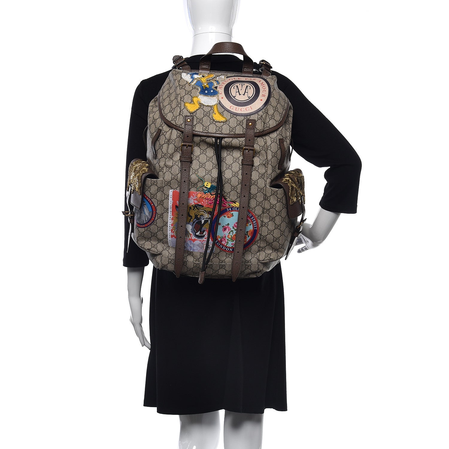 Gucci GG Supreme Monogram Embroidered Flap Backpack 2 of 10