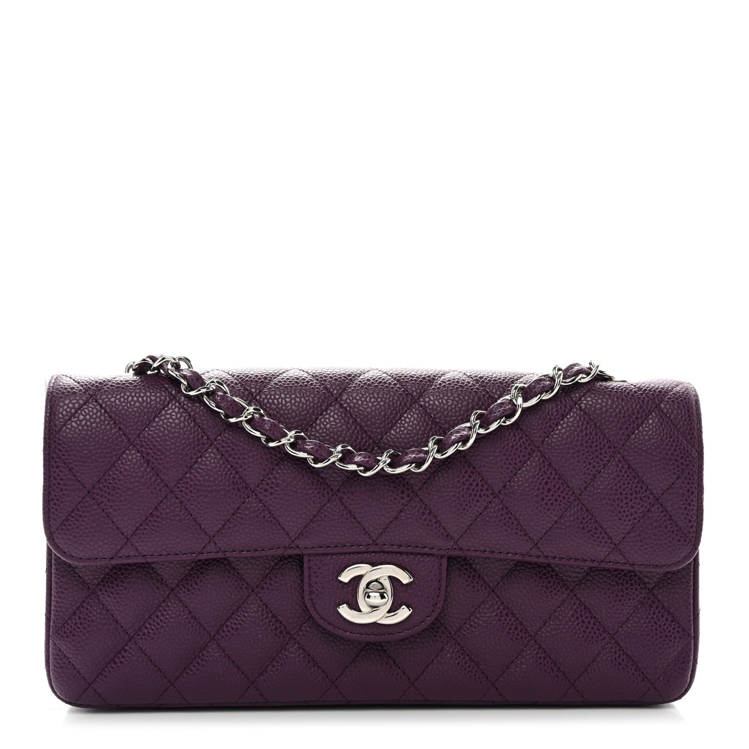 Chanel Caviar Quilted East West Flap Purple 1 of 10