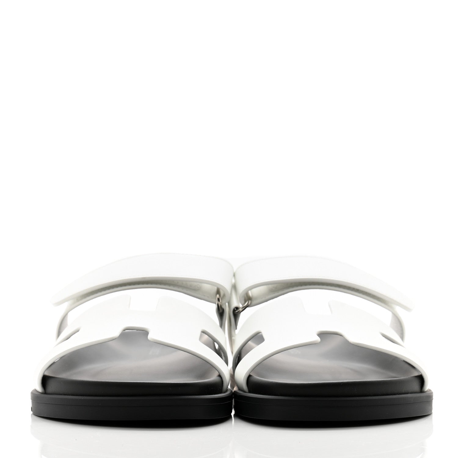 Hermes Calfskin Womens Chypre Sandals 38.5 White 2 of 9