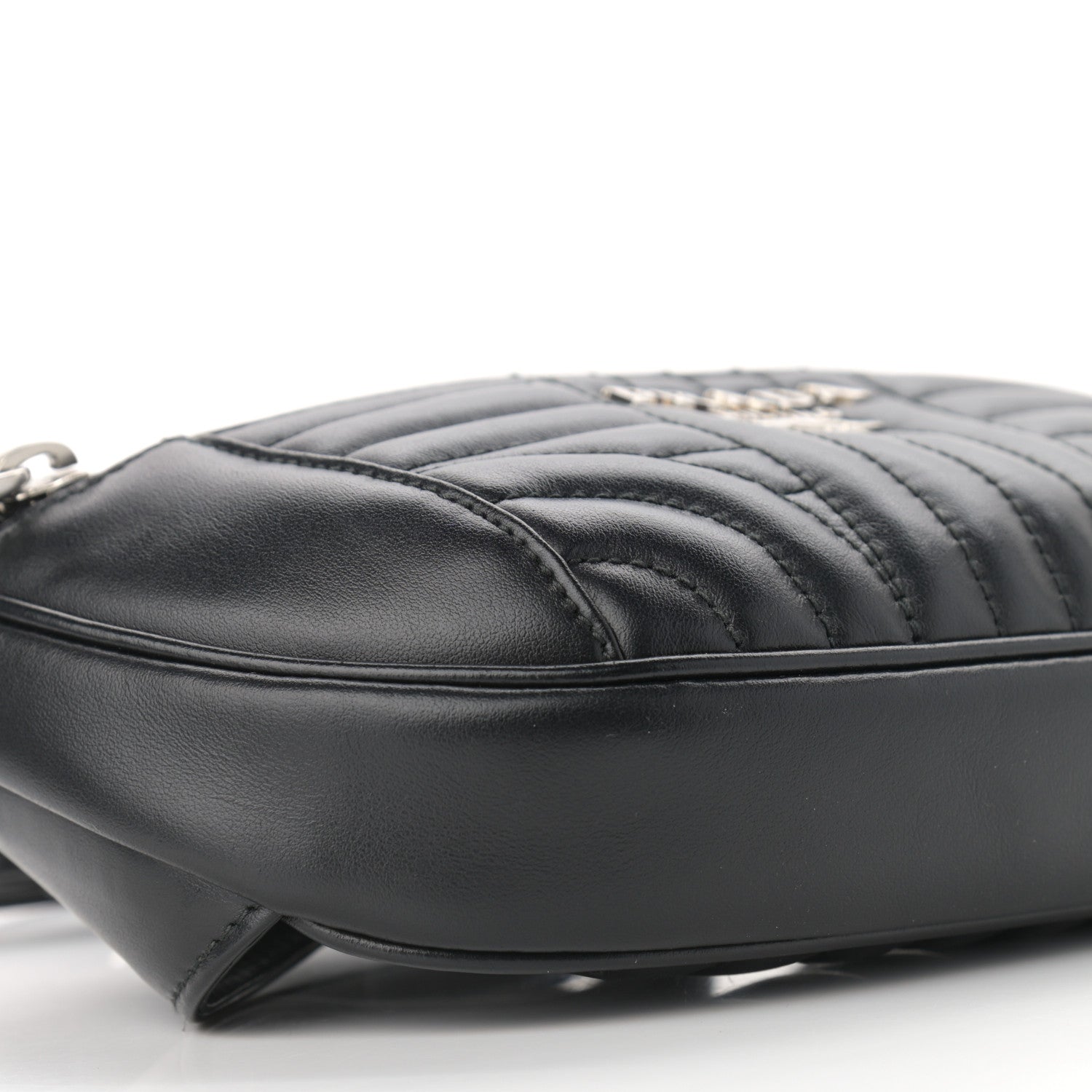 Prada Soft Calfskin Impunture Diagramme Belt Bag Black 8 of 9