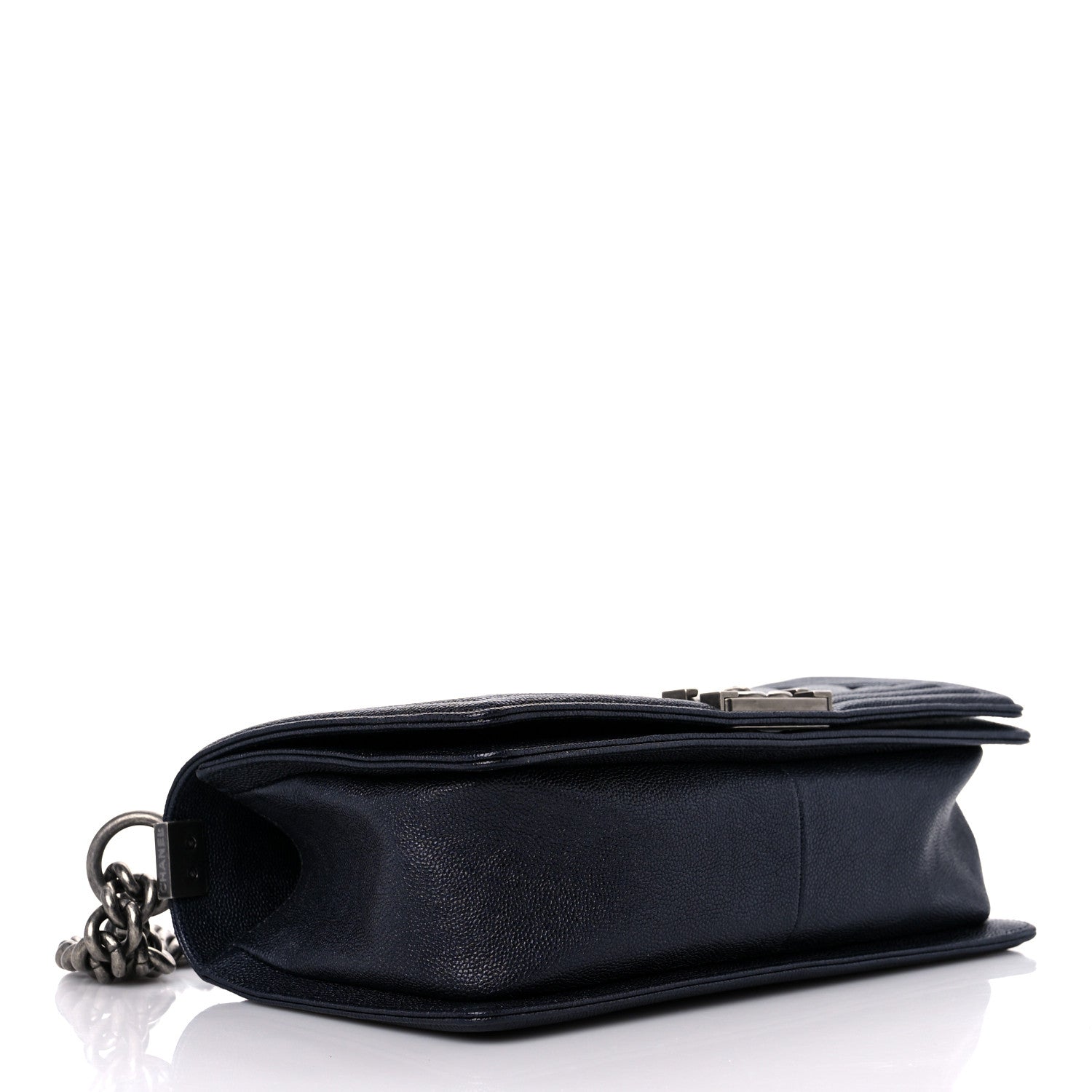 Chanel Caviar Chevron Quilted Medium Boy Flap Navy 4 of 11