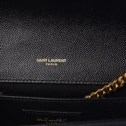 Saint Laurent Grain De Poudre Medium Classic Monogram Kate Satchel Black 6 of 10