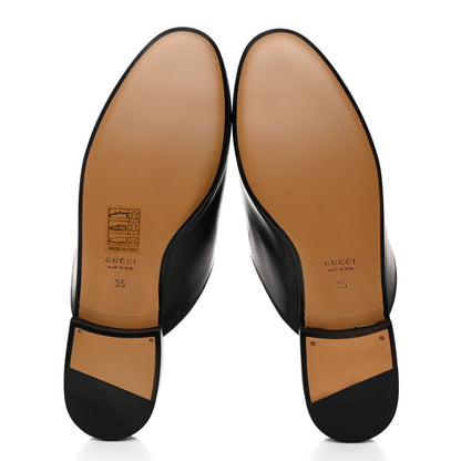 Gucci Calfskin Flower Embroidered Princetown Slippers 35 Black 5 of 9