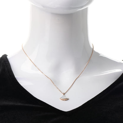 Bulgari 18K Rose Gold Diamond Mother of Pearl Small Divas' Dream Pendant Necklace 2 of 7