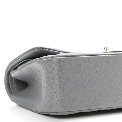 Chanel Caviar Quilted Jumbo Double Flap Grey 8 of 9