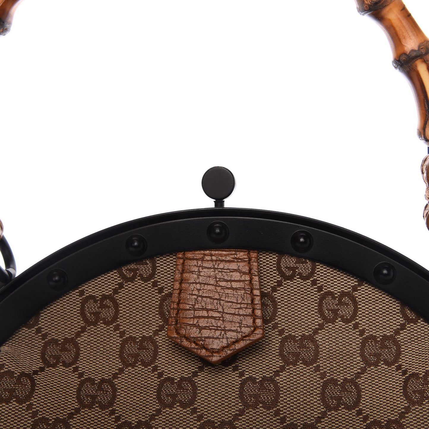 Monogram Bamboo Top Handle Bag Brown