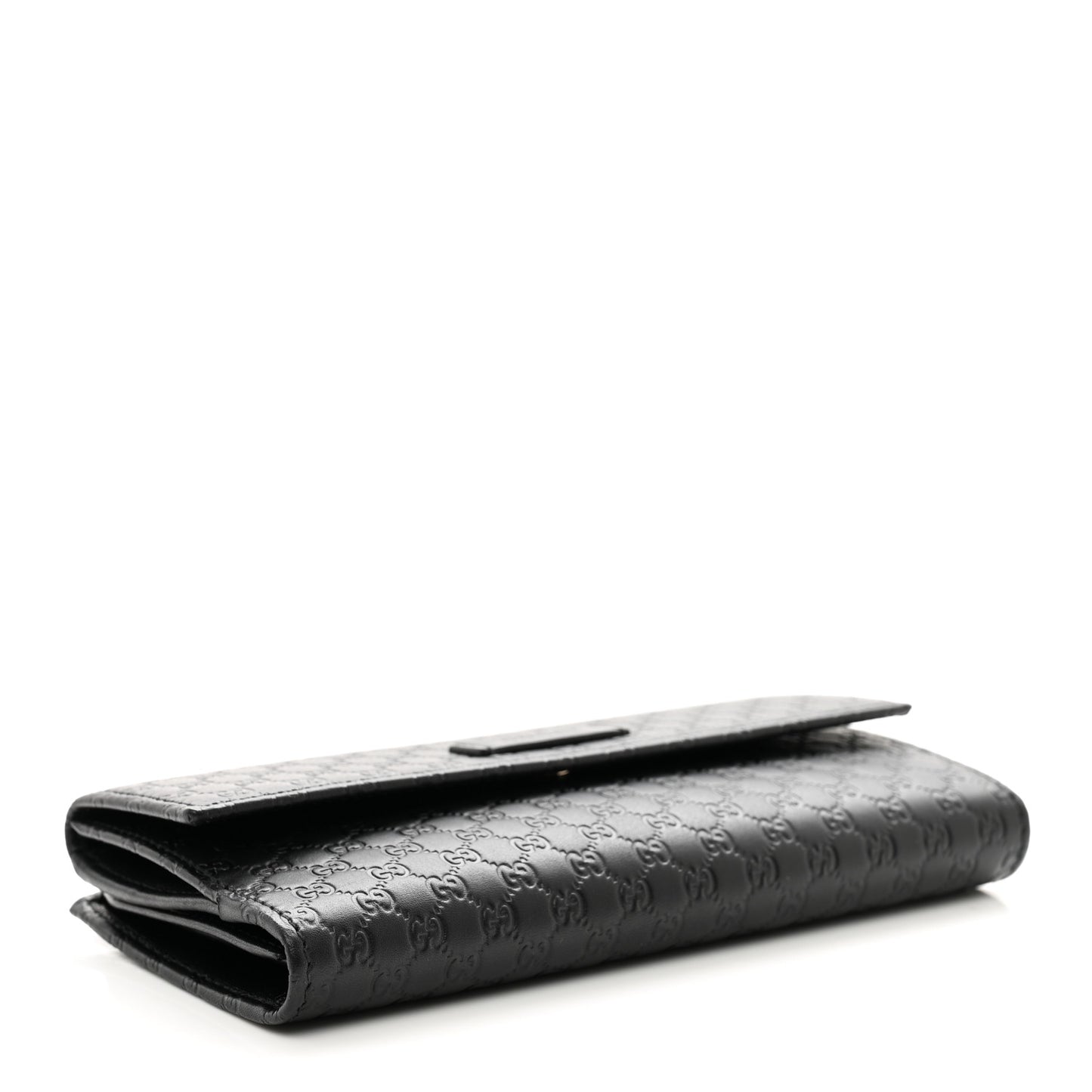 Microguccissima Continental Flap Wallet Black