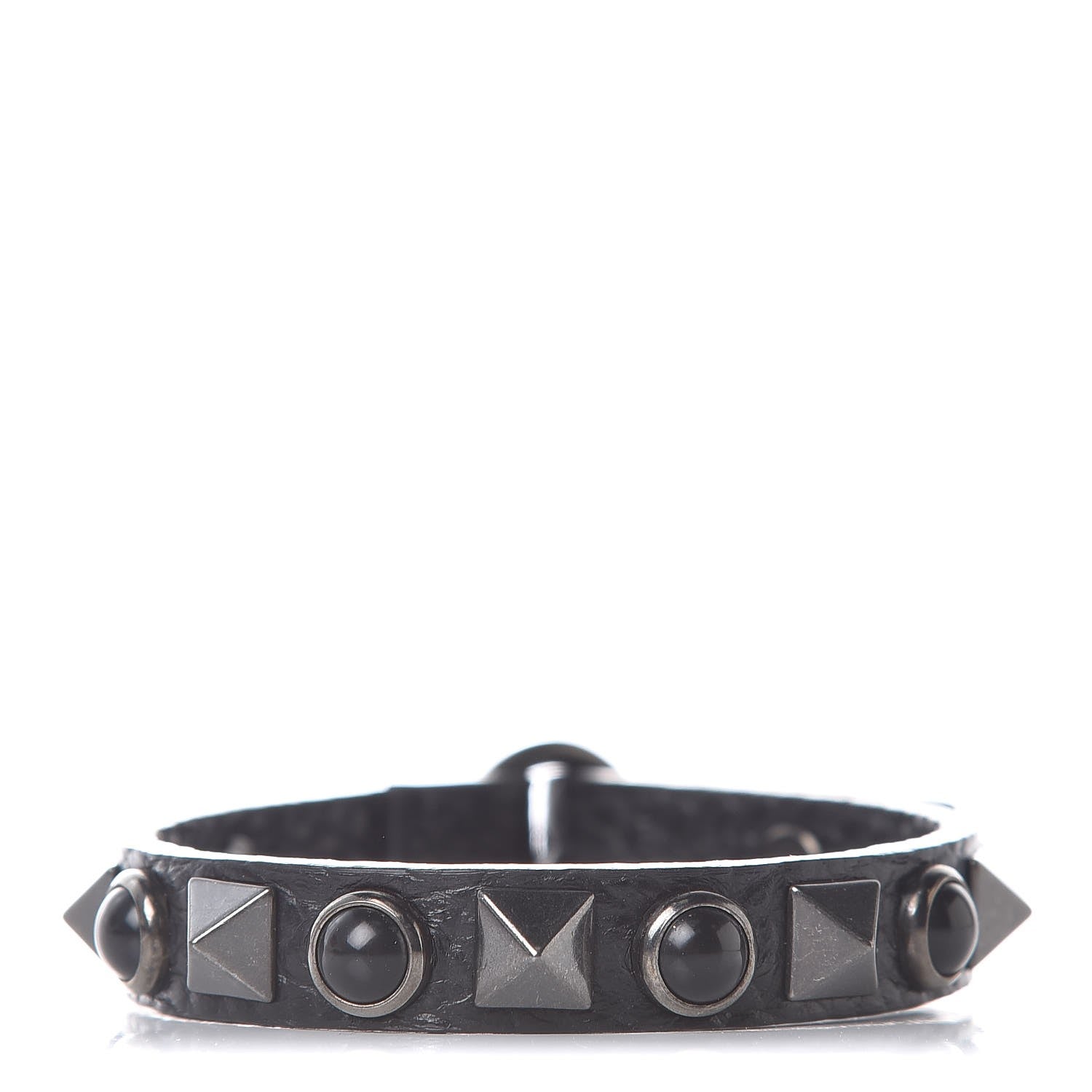 Valentino Garavani Calfskin Rockstud Rolling Bracelet Black 1 of 5