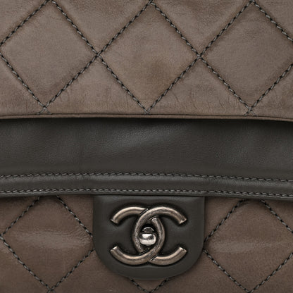 Chanel Iridescent Calfskin Jumbo In the Mix Double Flap Dark Grey 8 of 10