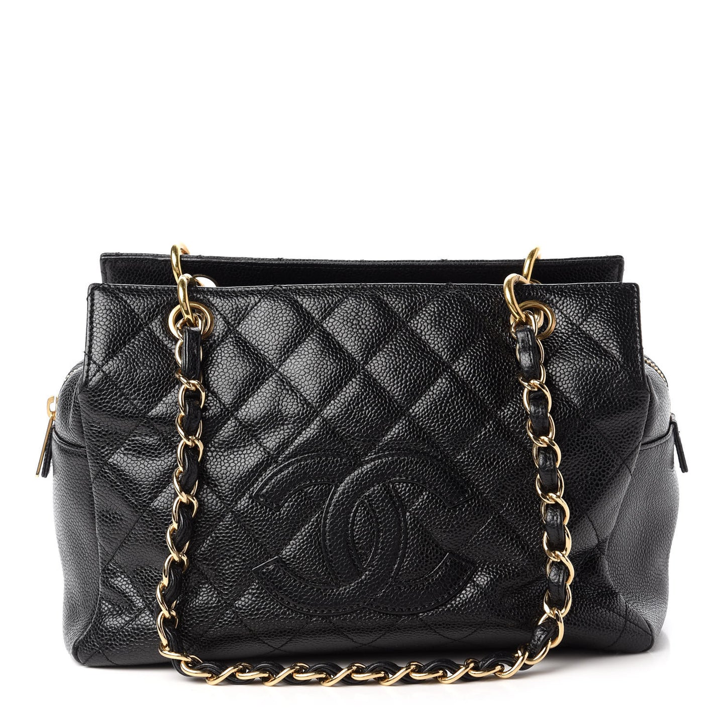 Caviar Quilted Petit Timeless Tote PTT Black