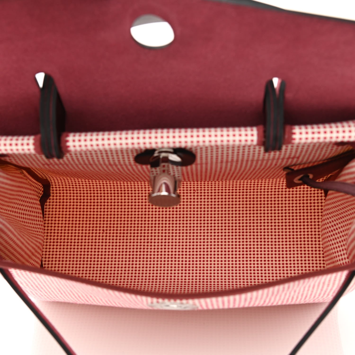 Hermes Criss Viking Vache Hunter Herbag Zip Retourne 31 PM Ecru Brique Anemone Rouge Sellier 7 of 12