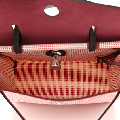 Hermes Criss Viking Vache Hunter Herbag Zip Retourne 31 PM Ecru Brique Anemone Rouge Sellier 7 of 12