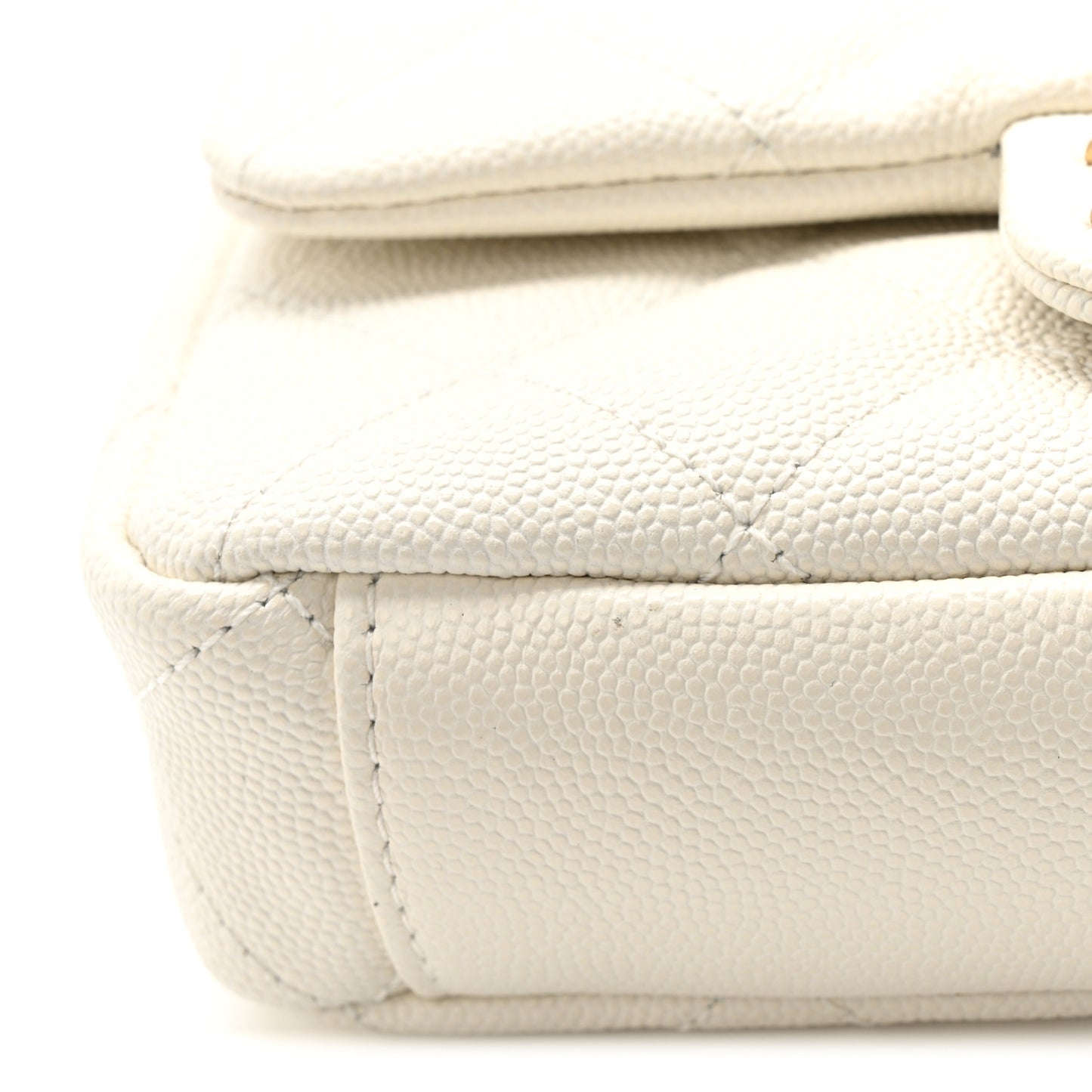 Caviar Quilted Mini Flap White