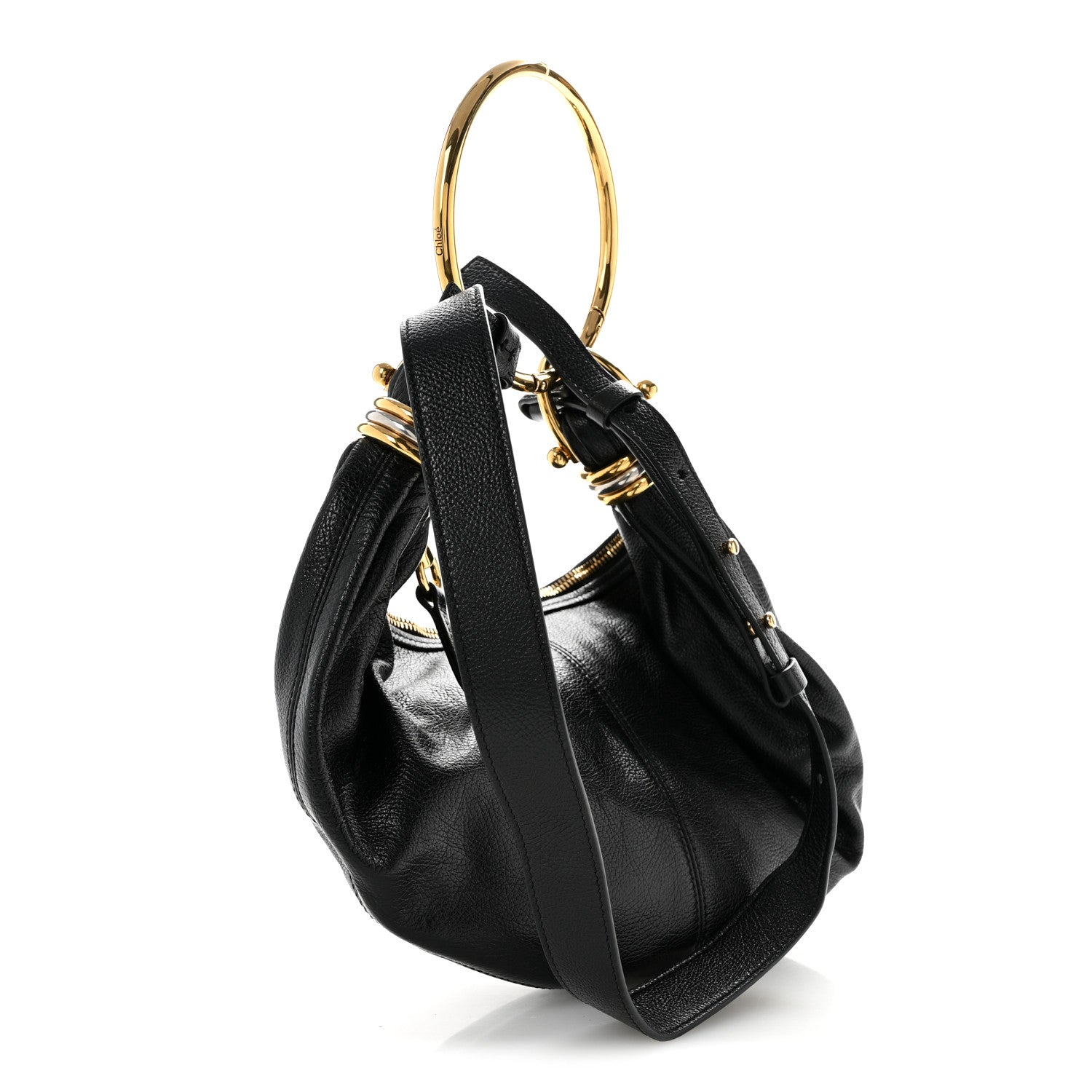 Chloe Grained Calfskin Small Bracelet Hobo Bag Black 3 of 12