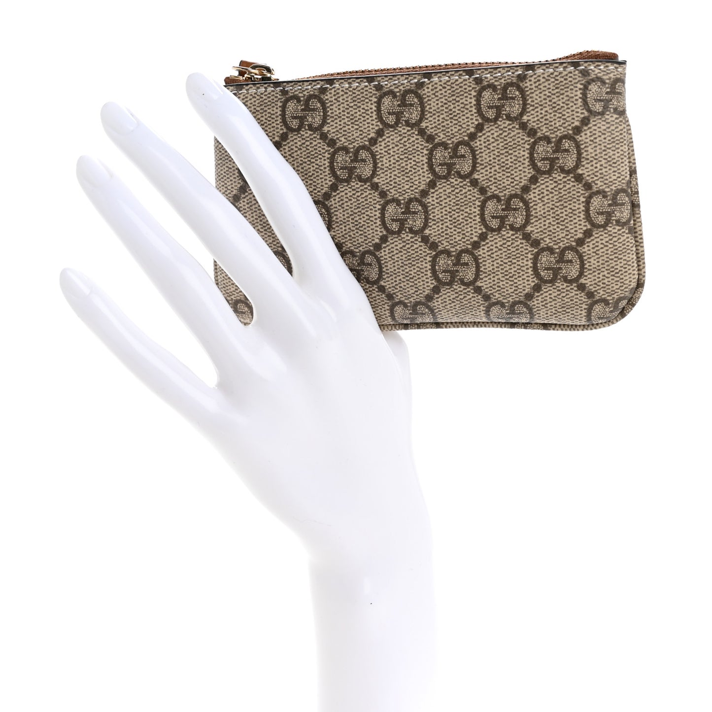 GG Supreme Monogram Selleria Key Case Brown