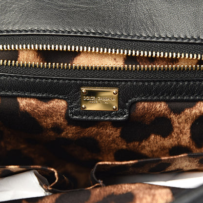 Dolce & Gabbana Velvet Floral Large Miss Sicily Satchel Black 6 of 12