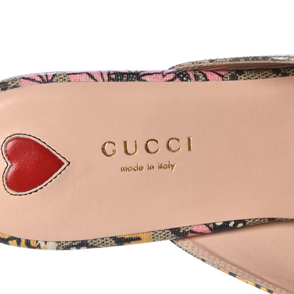 Gucci GG Supreme Monogram Bengal Womens Princetown Slippers 39.5 Beige Crop Pink 8 of 10