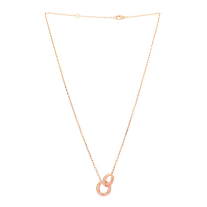 Cartier 18K Pink Gold Diamond Interlocking LOVE Paved Necklace 3 of 4