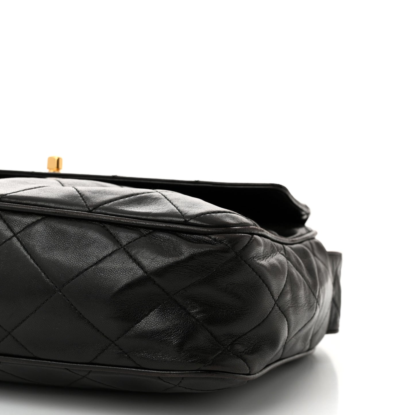 Lambskin Quilted Tassel Camera Case Black