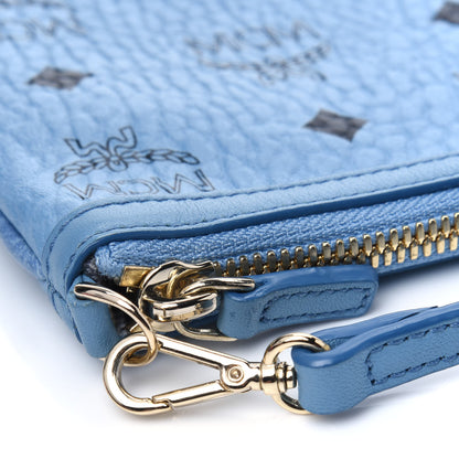 MCM Visetos Anya Shopper Tote Pouch Blue 7 of 7