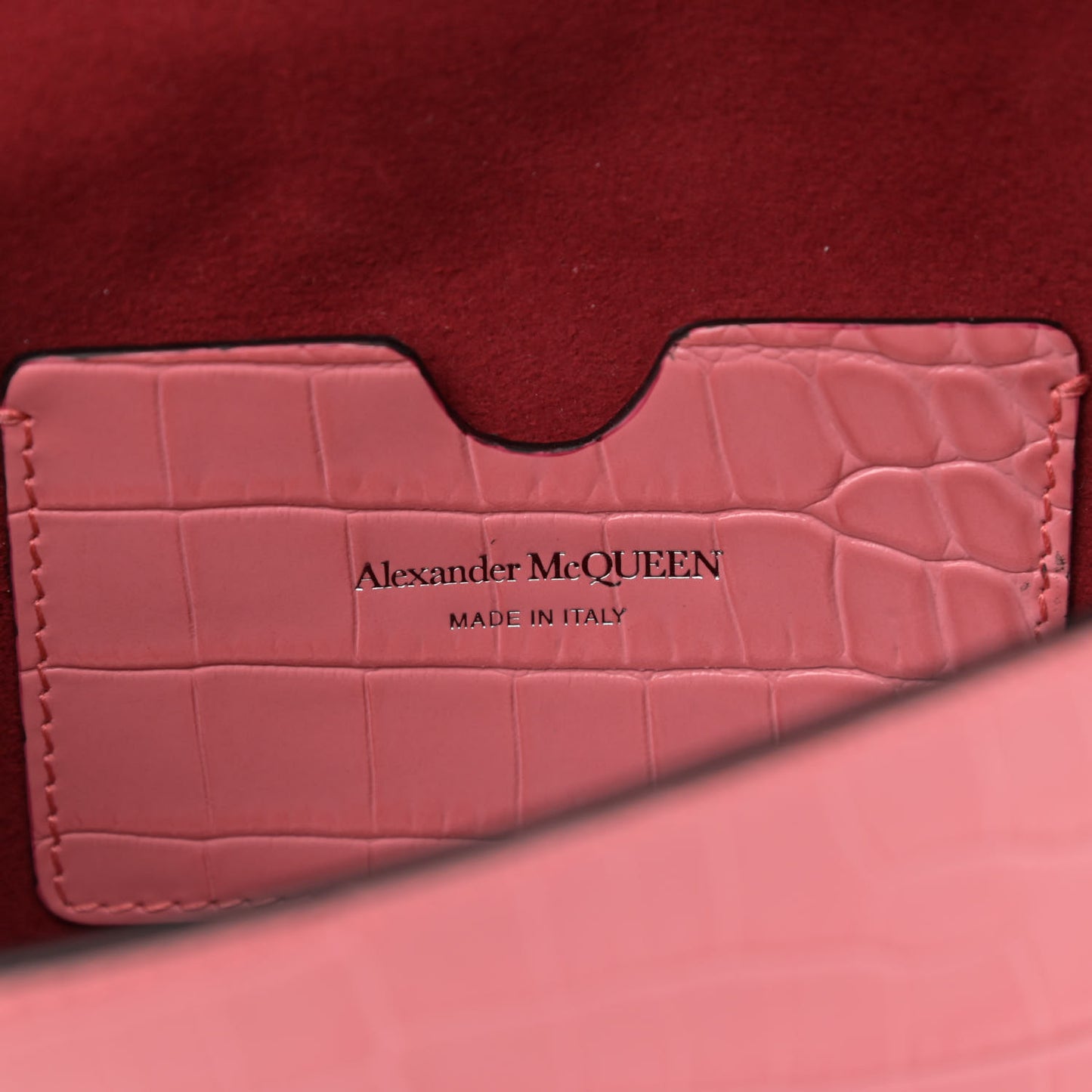 Calfskin Crocodile Embossed Skull Mini Crossbody Bag Pink