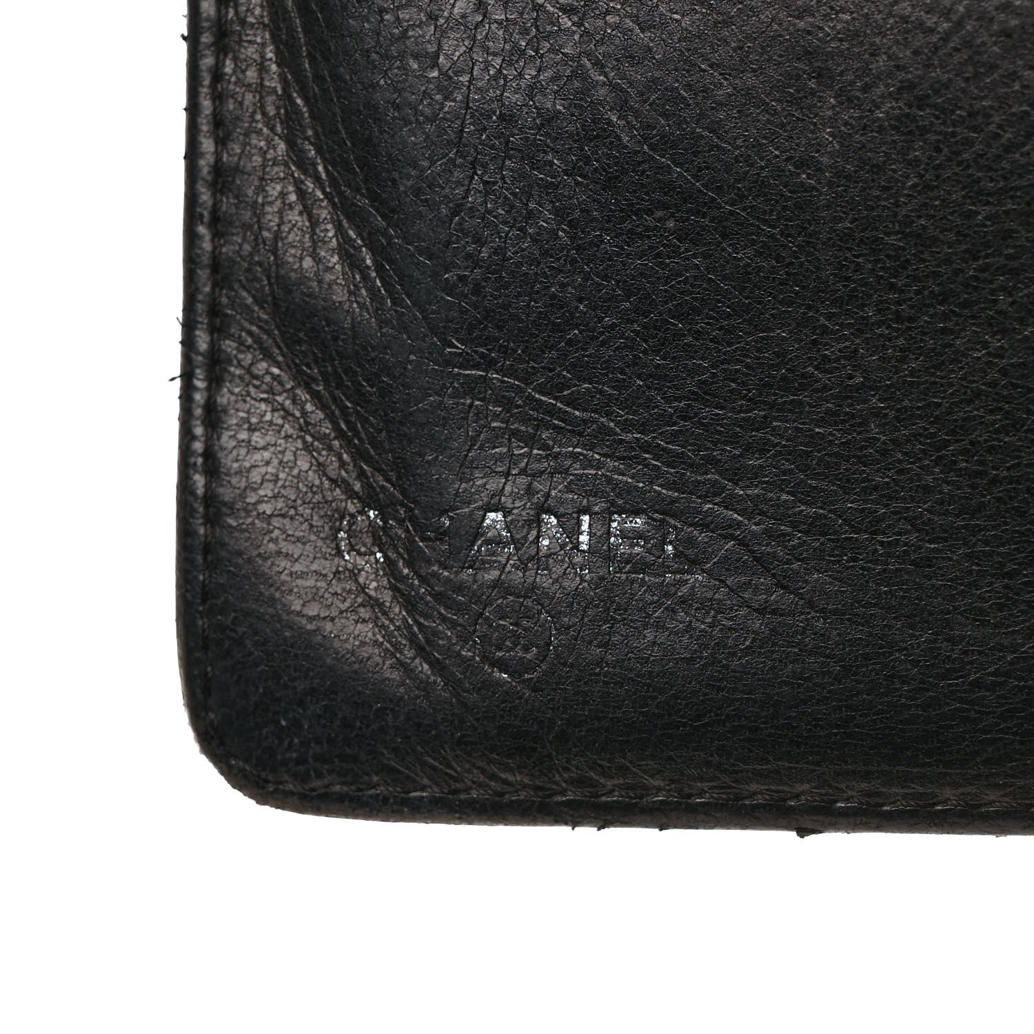 Chanel Lambskin Camellia Embossed Yen Wallet Black 6 of 12