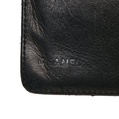 Chanel Lambskin Camellia Embossed Yen Wallet Black 6 of 12