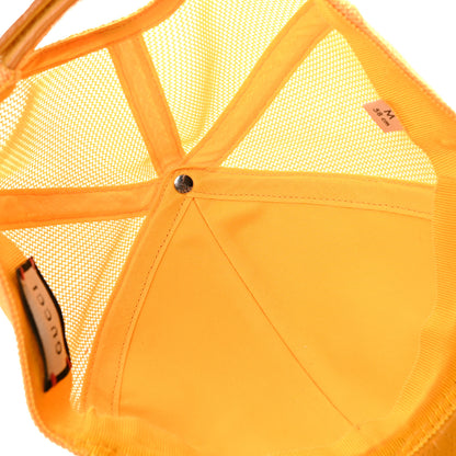 Gucci Calfskin Mesh GG Tennis Embossed Gary Baseball Hat 58 Tangerine 7 of 9