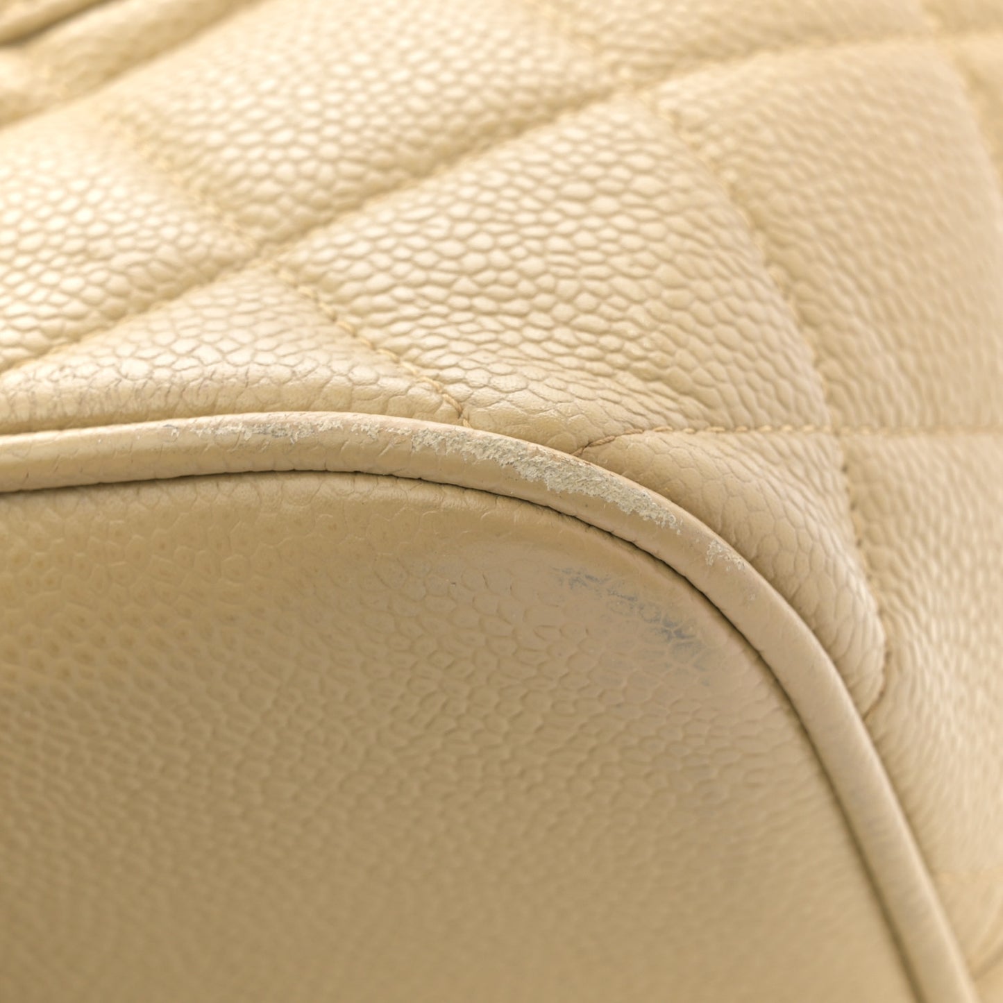 Caviar Quilted Medallion Tote Beige