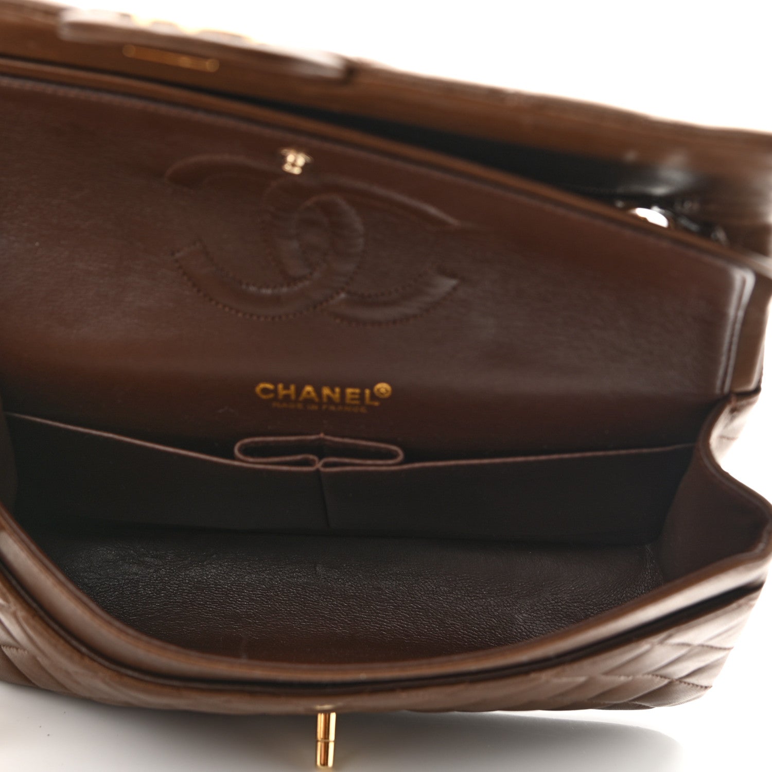 Chanel Lambskin Quilted Medium Double Flap Brown 5 of 12