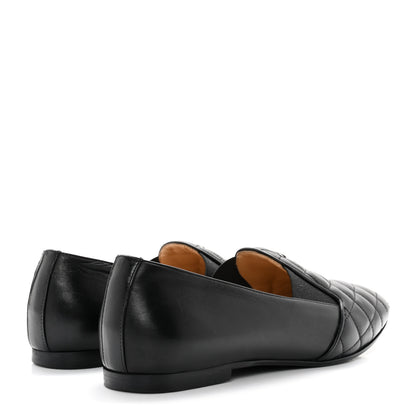 Chanel Calfskin Quilted CC Moccasin Loafers 37 Black 4 of 8