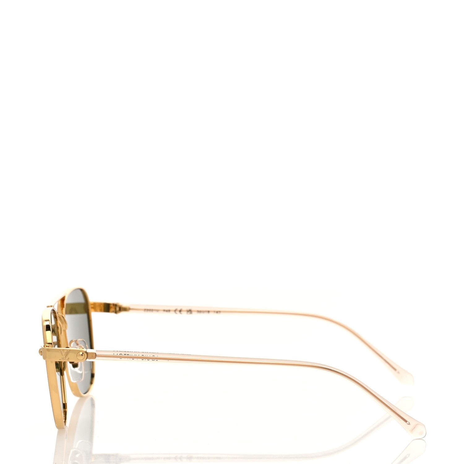 Louis Vuitton Metal LV Signature Square Sunglasses Z2021U Gold 3 of 8