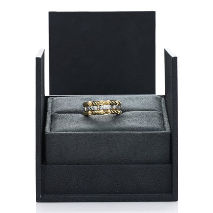 David Yurman 18K Yellow Gold Diamond Gatelin Link Ring 55 7.25 5 of 5