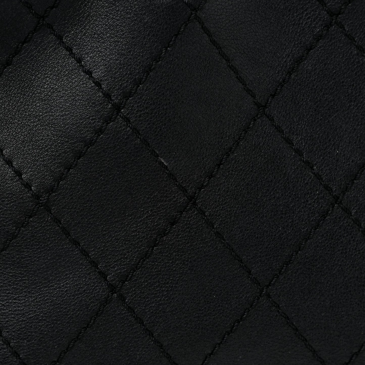 Calfskin Stitched Large Bowling Bag Black