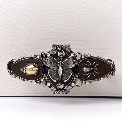 Alexander McQueen Lizard Embossed Calfskin Butterfly Knuckle Crossbody White 9 of 12