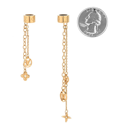 Louis Vuitton Nanogram Earphone Earrings Gold 2 of 3
