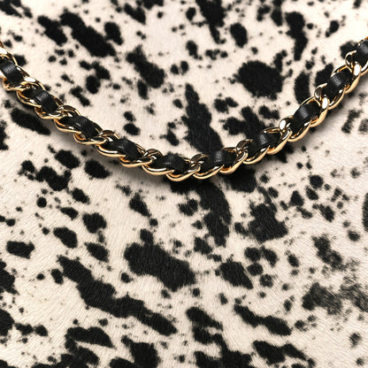 Chanel Lambskin Pony Hair Printed Clutch With Chain Black White 8 of 11