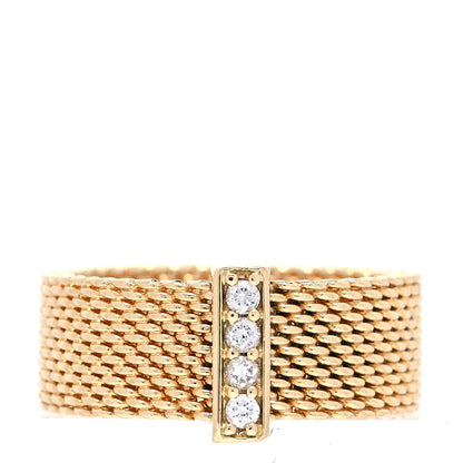 Tiffany 18K Yellow Gold Diamond Somerset Ring 48 4.5 1 of 6
