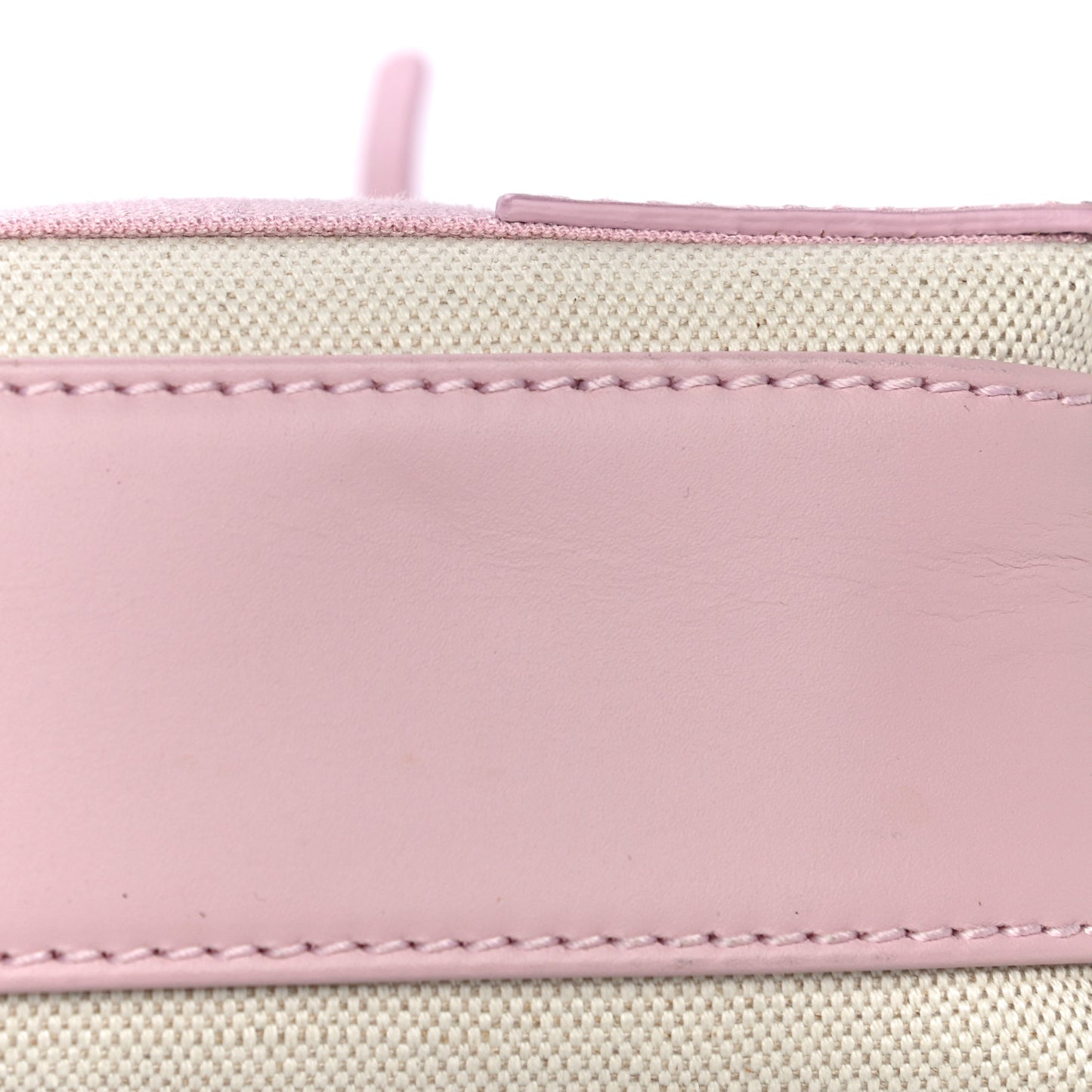Cotton Canvas Satin Calfskin Navy Cabas XS Natural Pink