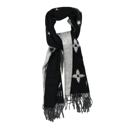 Louis Vuitton Cashmere Monogram Reykjavik Scarf Black 1 of 3