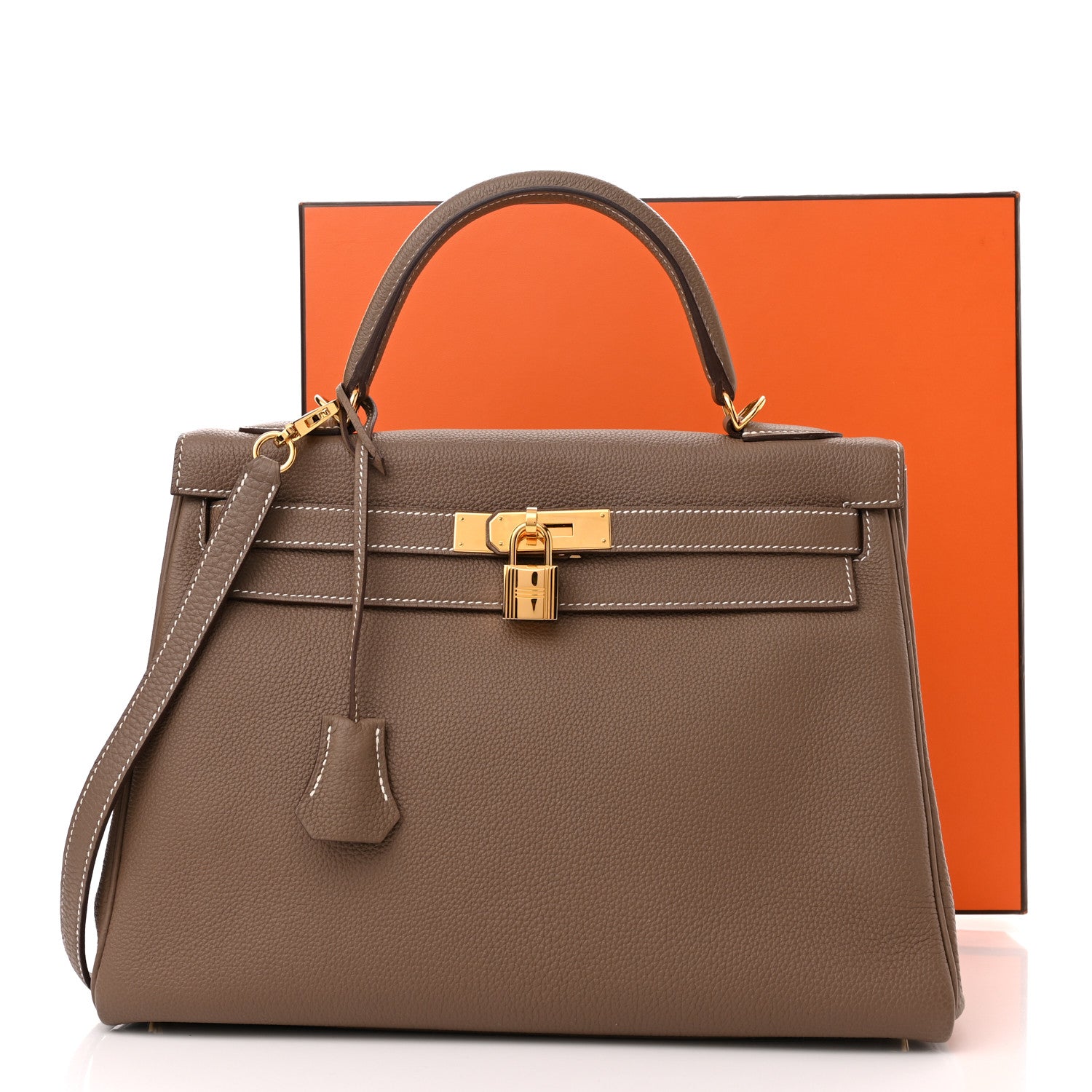 Hermes Togo Kelly Retourne 32 Etoupe 11 of 11