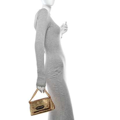 Tom Ford Sequin Mini Label Shoulder Bag Gold 2 of 12