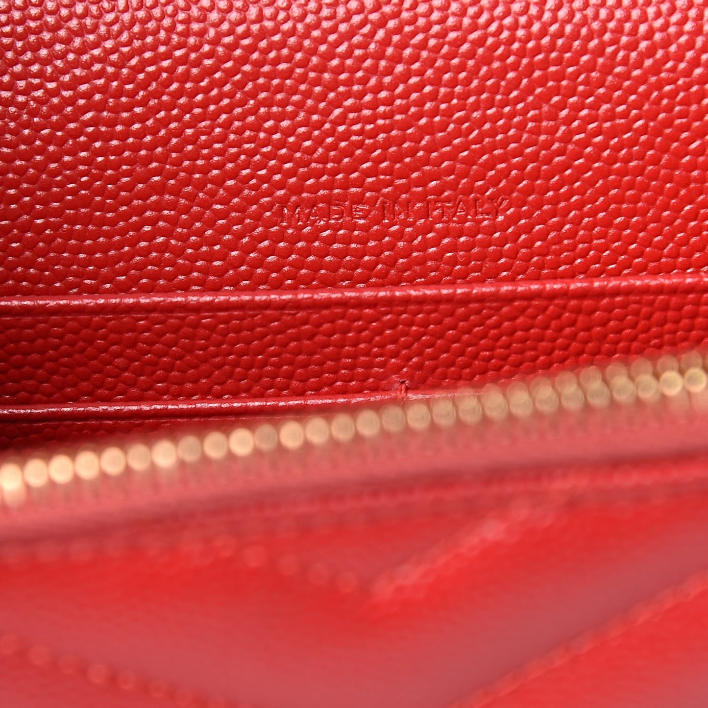 Grain De Poudre Matelasse Chevron Monogram Envelope Chain Wallet New Red