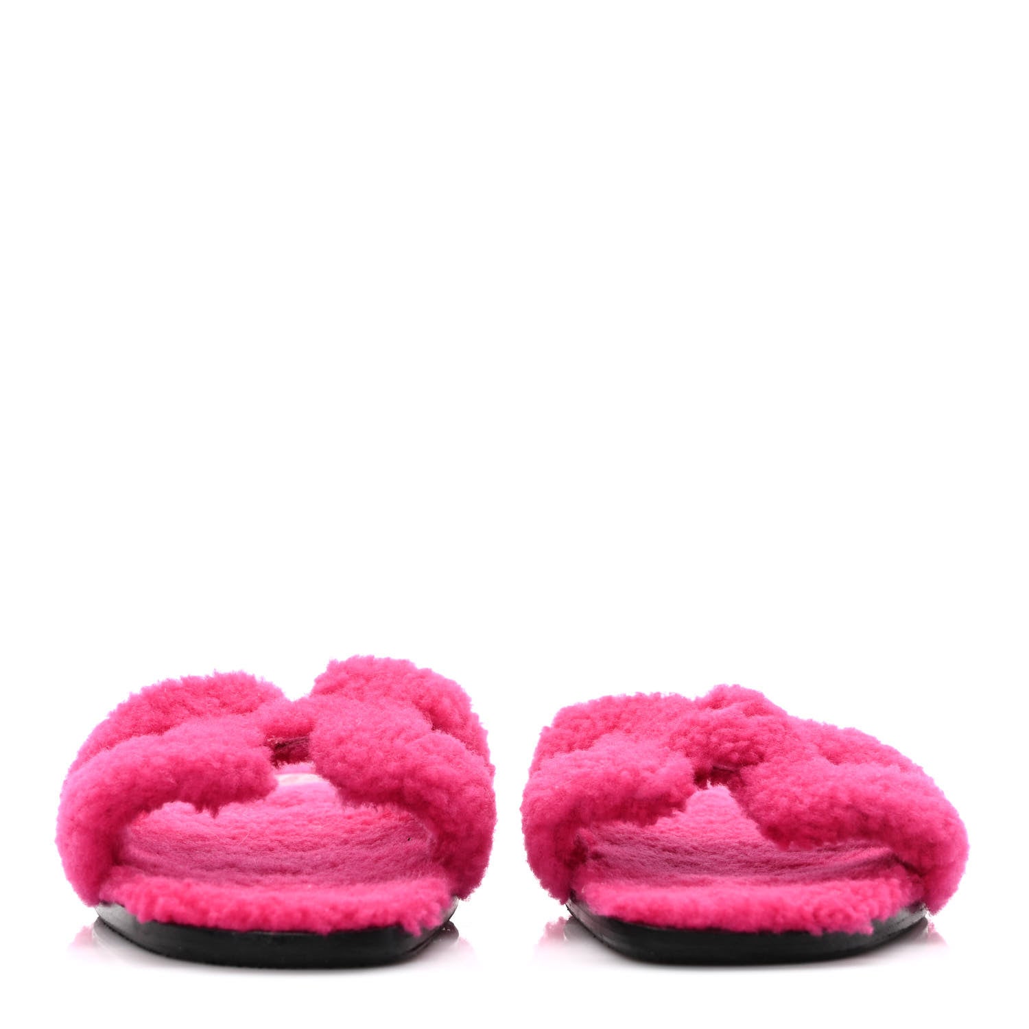 Hermes Woolskin Oran Sandals 38 Rose Fuchsia 2 of 8