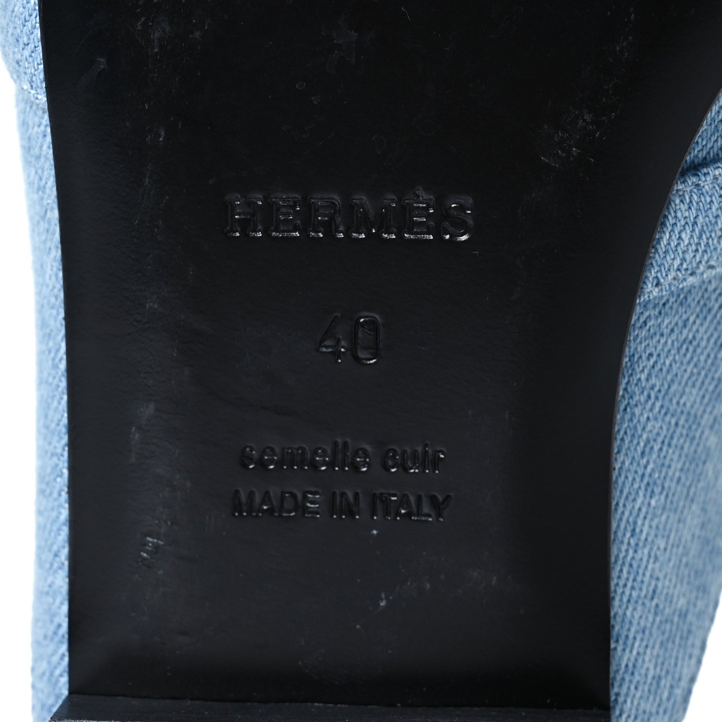 Denim Fringed Oz Mules 40 Bleu Clair