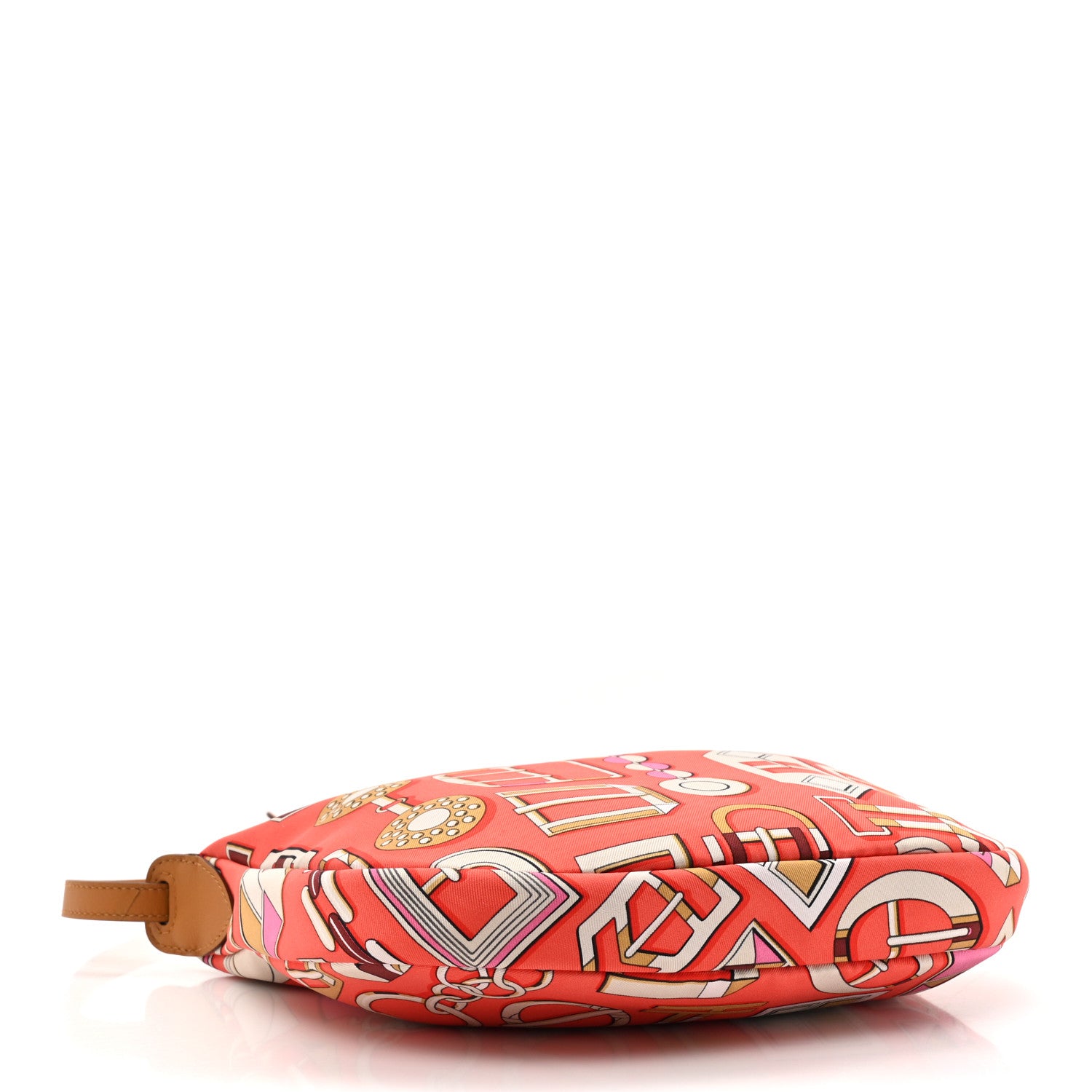 Hermes Silk Sursoie To Go Pouch Orange Poppy Naturel Sable Sésame 4 of 10
