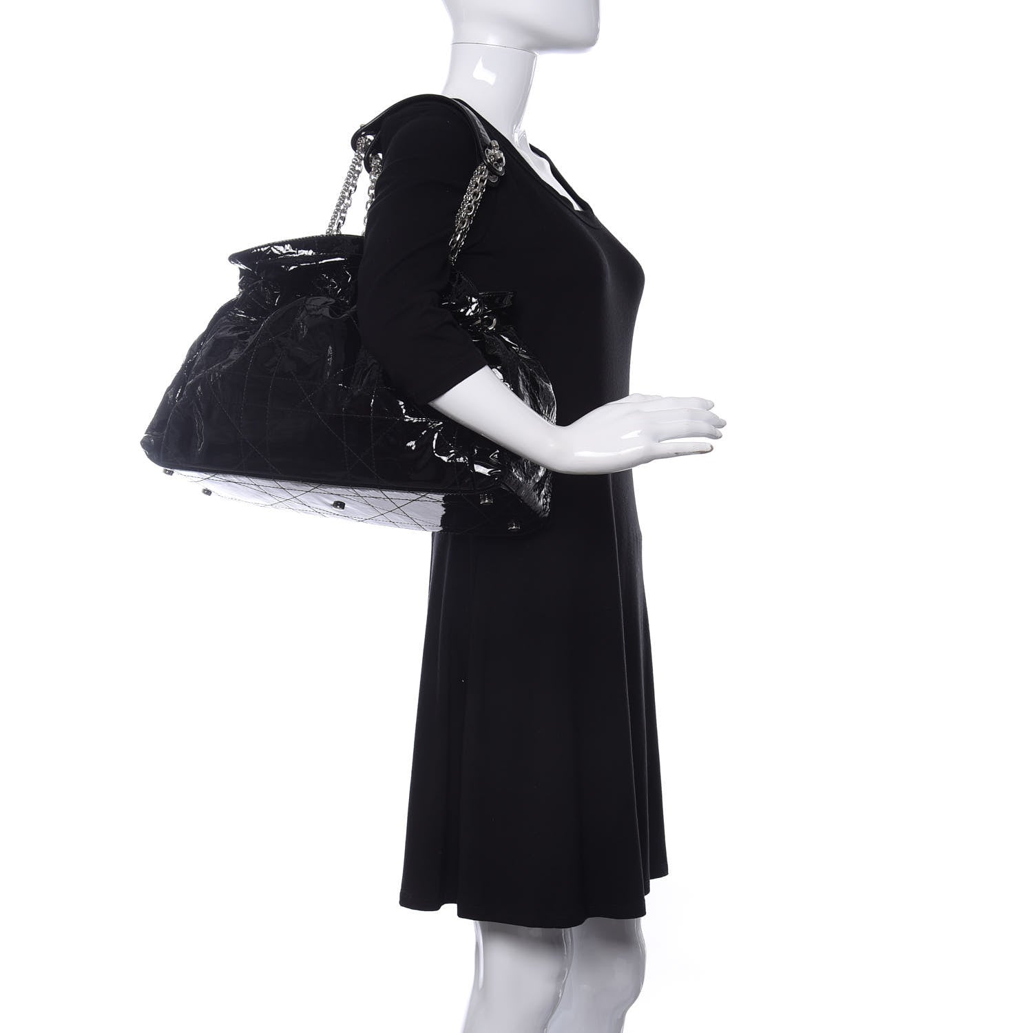 Christian Dior Patent Cannage Medium Le Trente Tote Black 2 of 10