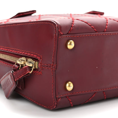 Chanel Calfskin Contrast Stitch Small Surpique Bowler Red 7 of 8